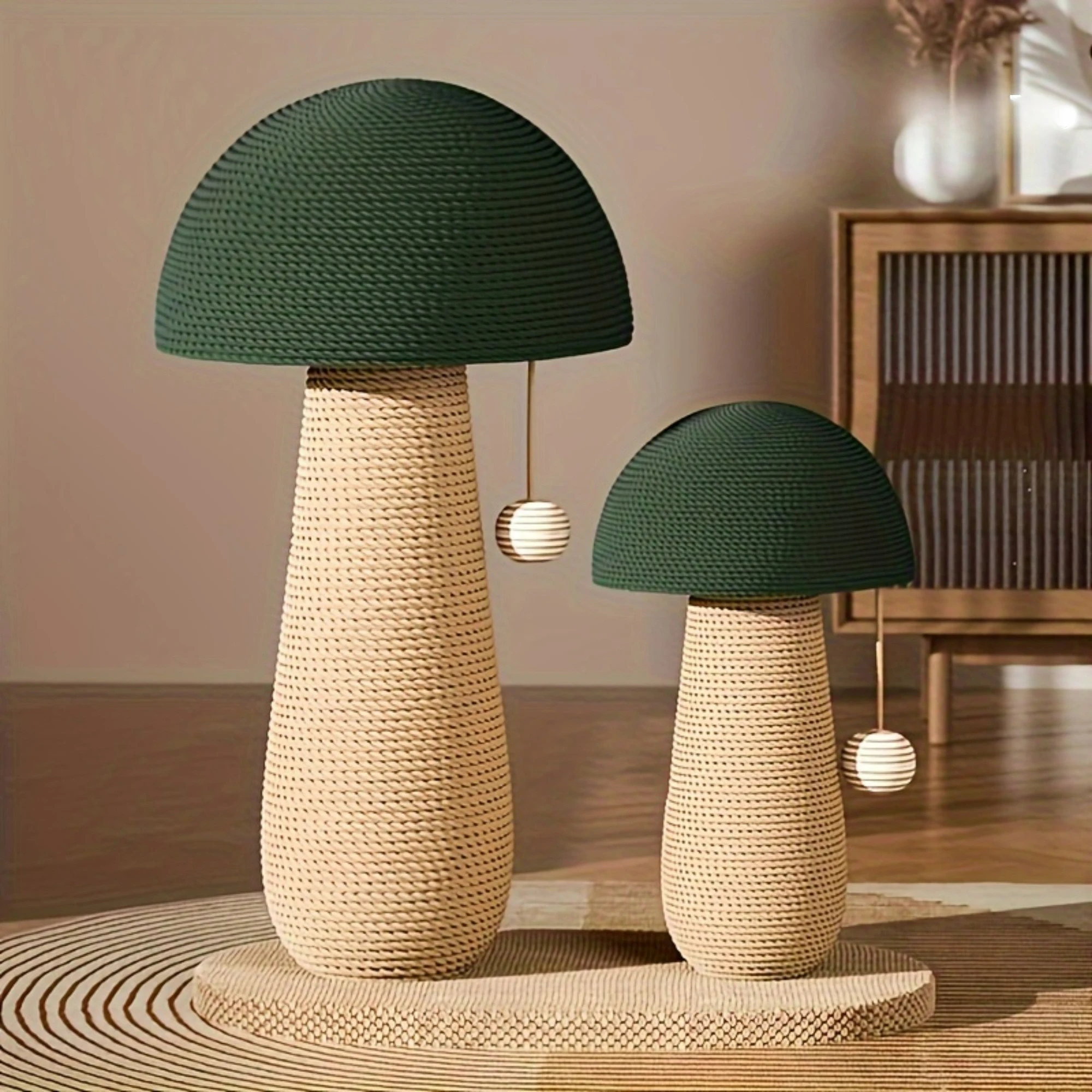Katzenkratzbaum in Pilzform mit hängendem Ball, Katzenkratzspielzeug aus Sisalseil für Hauskatzen, lustiges Spielzentrum zum Sparen – Detail 2