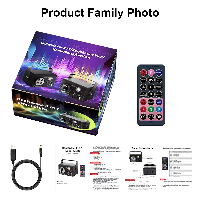 10W Party Lights Dj Stage Laser Disco Light Christmas Projector Sound Activated Dance Birthday Bar Wedding Decoration USB Lights