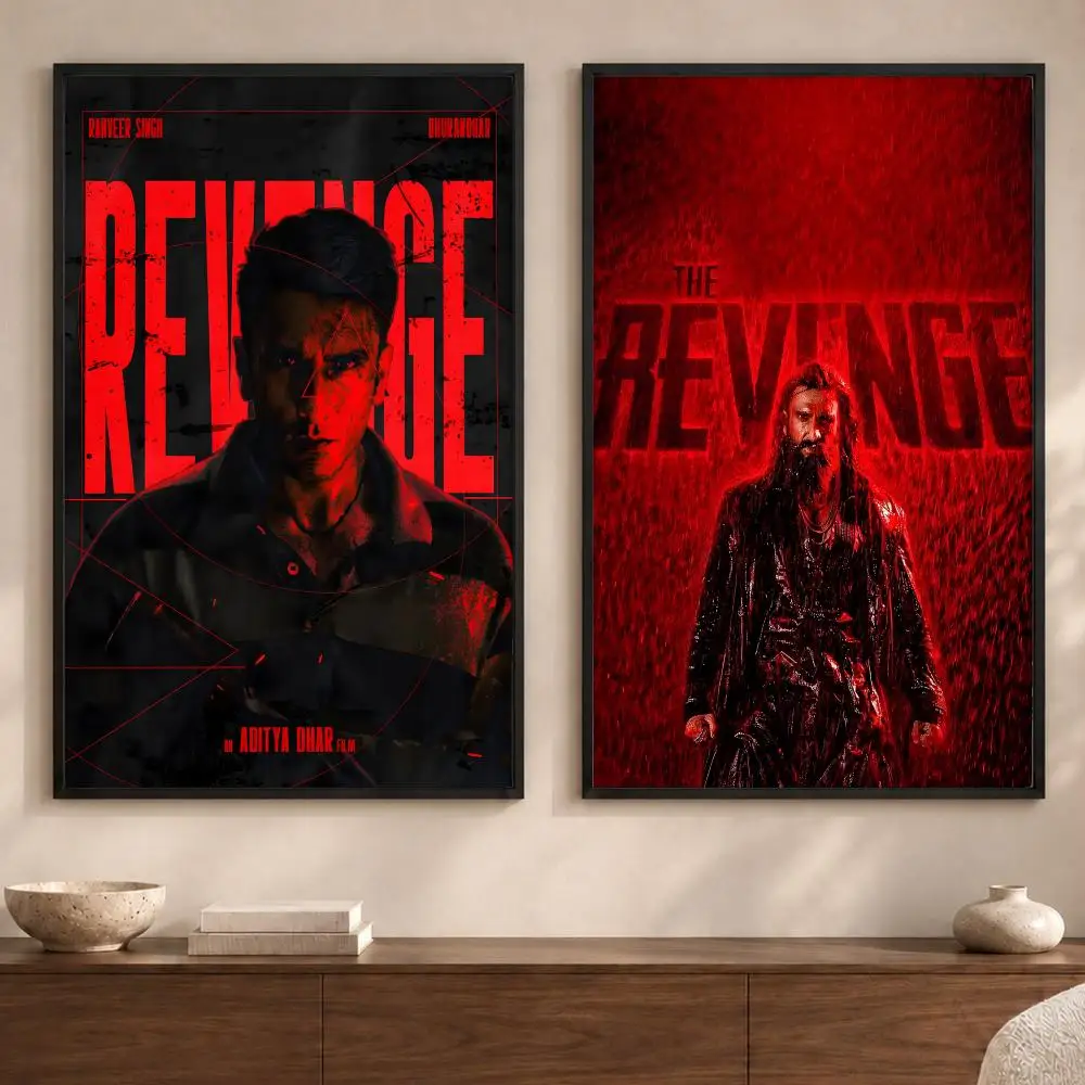 Movie D-Dhurandhar: The RevengeS Poster Art  Self-Adhesive No Glue Residue Wall Sticker for Home Office Nursery