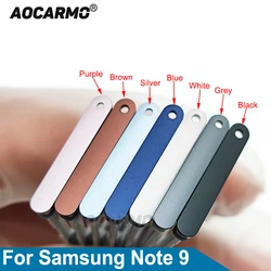 Aocarmo suporte para cartão sim duplo, para samsung galaxy note 9 n960 n960f note9, substituição de peça de suporte para cartão microsd