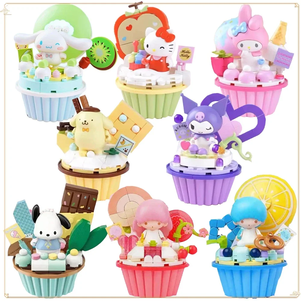 

Keeppley Sanrio Cake Cup Series Kitty Apple Cake Melody Strawberry Cake Puzzle Assembly Building Blocks Lovely Funny Toy Gift