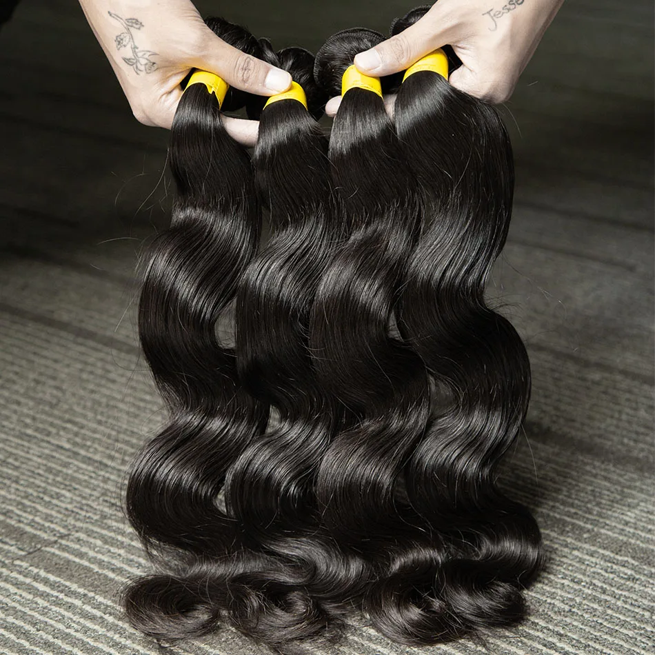 

Наборы натуральных волос Body Wave 28, 30, 36 дюймов, необработанные, вьетнамские, Remy, двойная прядь, для наращивания