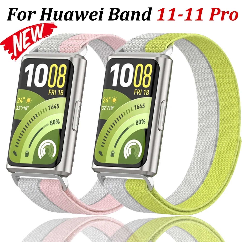 Nylon Two Tone Strap for Huawei Band 11/11Pro Smartwatch Sport Breathable Bracelet for Huawei Band 11 Pro Comfortable Wristband
