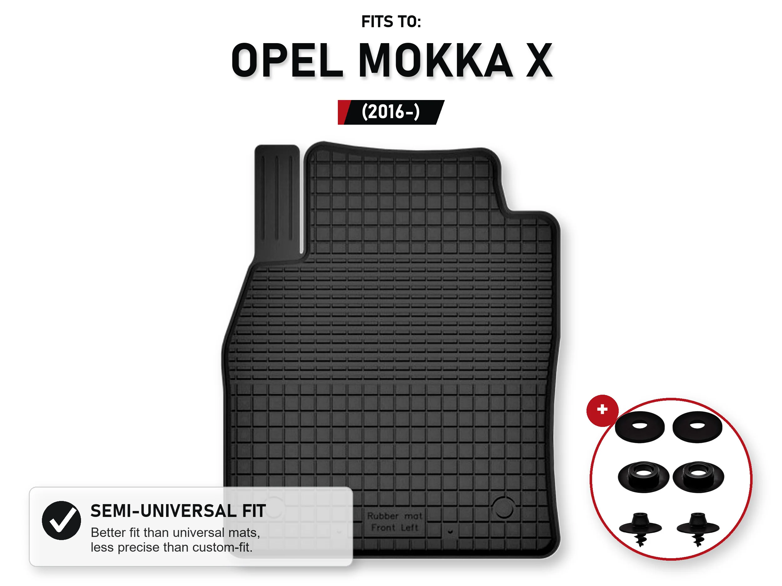 Bestuurdersbakmat voor: Opel Mokka X 2016- Crossover met stoppers