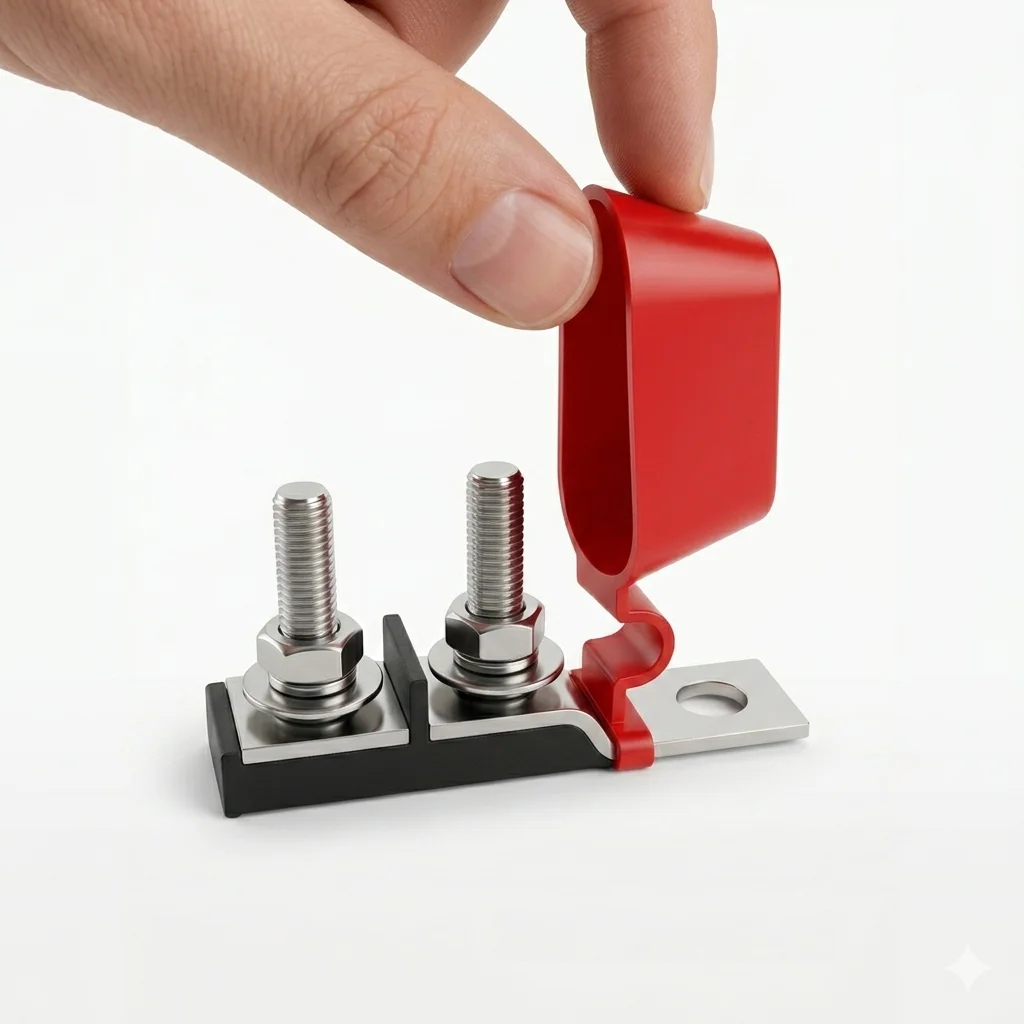 30A-300A Batterieanschluss-Sicherungsblock-Kit MRBF 58V mit Einzelbolzen 5/16 Zoll, Marine-Sicherung für Boote, LKWs, Wohnmobile