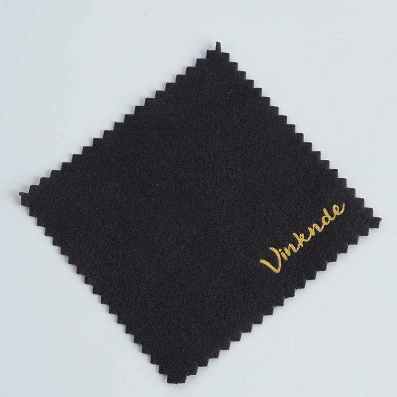 Emboss Custom LOGO 50pcs 8*8cm Silver Polish opp bags Cloth for silver Jewelry Cleaner Blue Microfiber suede fabric material