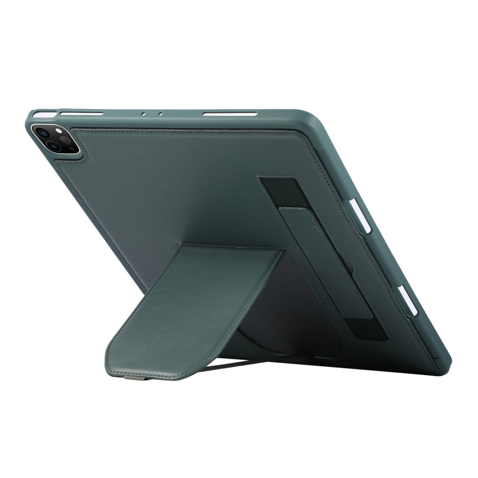 حافظة تابلت لجهاز iPad Air 13 (2025) / (2024) / Pro 12.9 (2022) / (2021) / (2020) غطاء PU + غطاء من مادة TPU مع سوار معصم #2