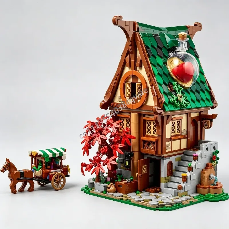 2319PCS Medieval Alchemist's Shop Modular Street View Custom Building Blocks DIY Education Assembly Model Birthday Display Gift