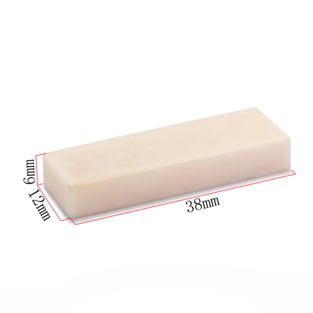 

2 pcs Guitar Bone Bridge Real Cow Bone Smooth Surface Flat Bottom Nut Blank Saddle Acoustic Guitar Accessories Replacement