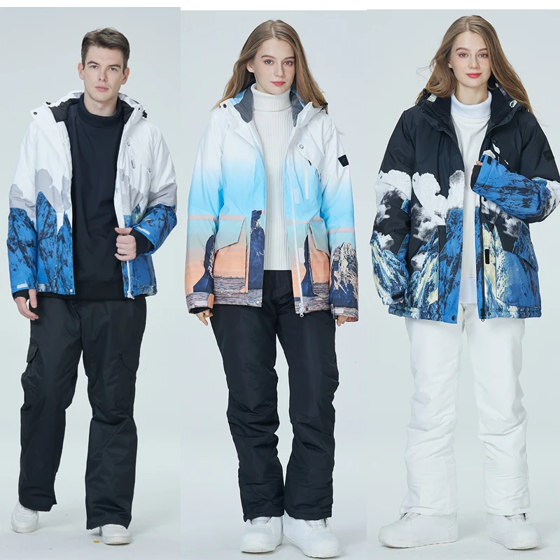 

Colorful, Snow Suit, Men and Women Ice Suit Wear, Waterproof, Winter Costume, Snowboarding Clothing, Ski Sets Jackets and Pants