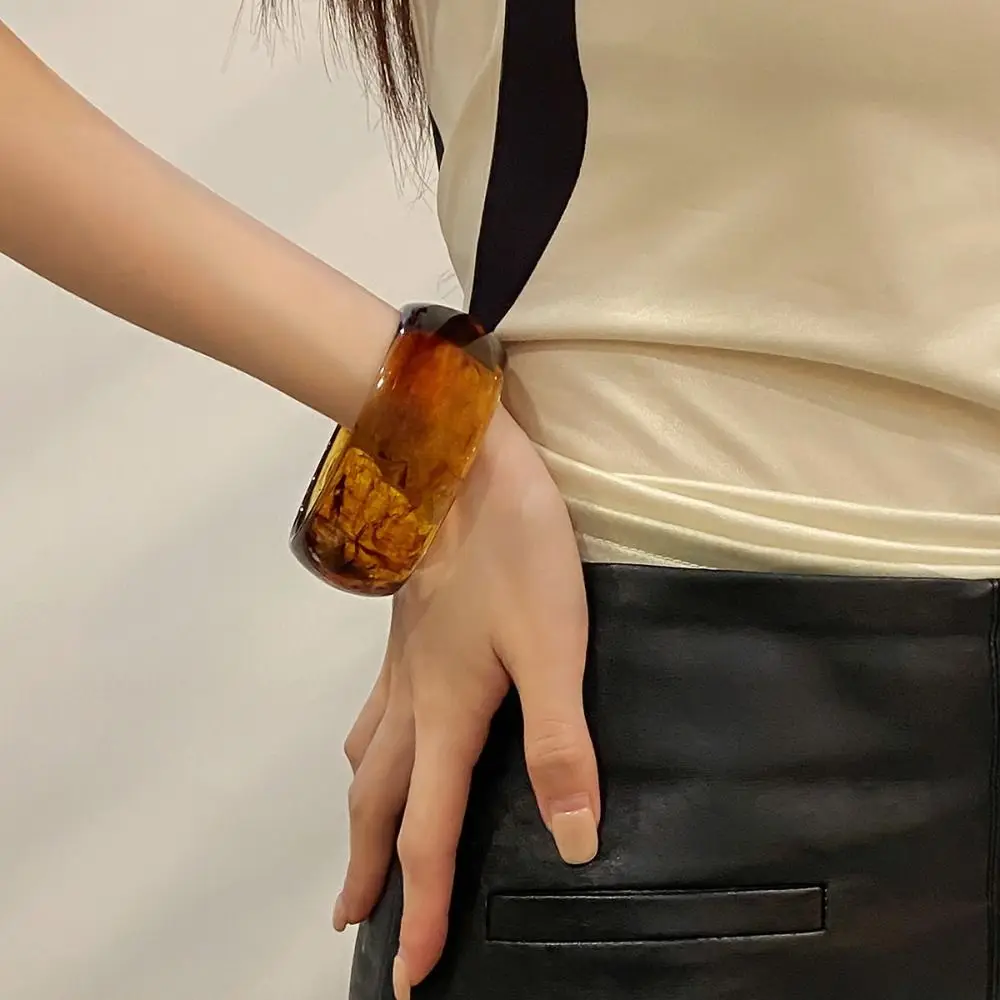 البوهيمي الاكريليك المفتوحة الإسورة لامعة لطخم سوار واسع أوروبا الأمريكية نمط مجوهرات اكسسوارات الرجعية خاتم اليد هدية #4