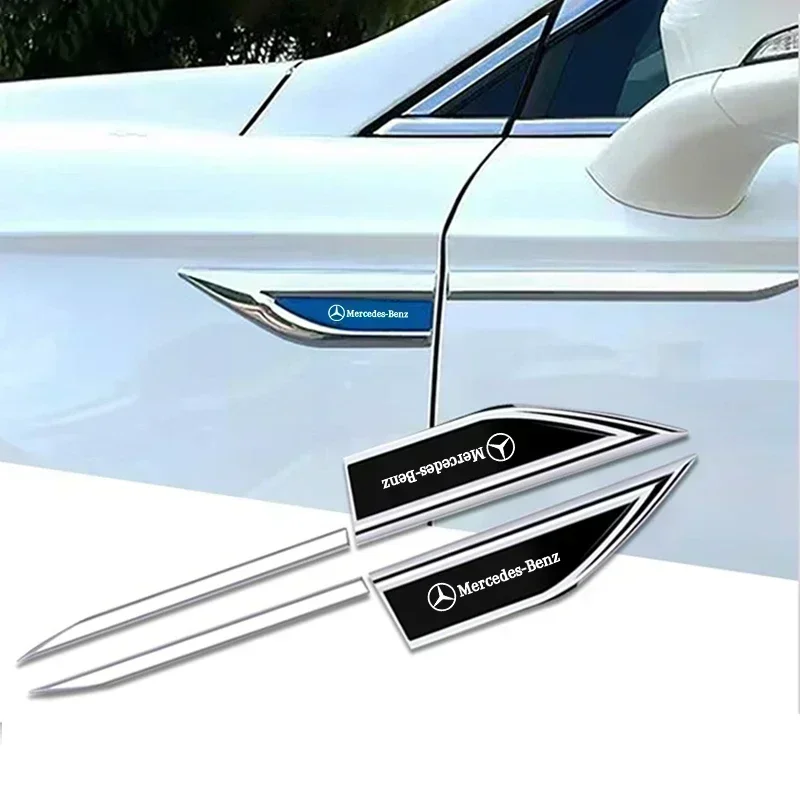 

3D металлические наклейки-аксессуары на боковые панели для Mercedes-Benz W201 A-Class, GLA W176, CLK W209, W202, W220, W204, W203, W210, W124