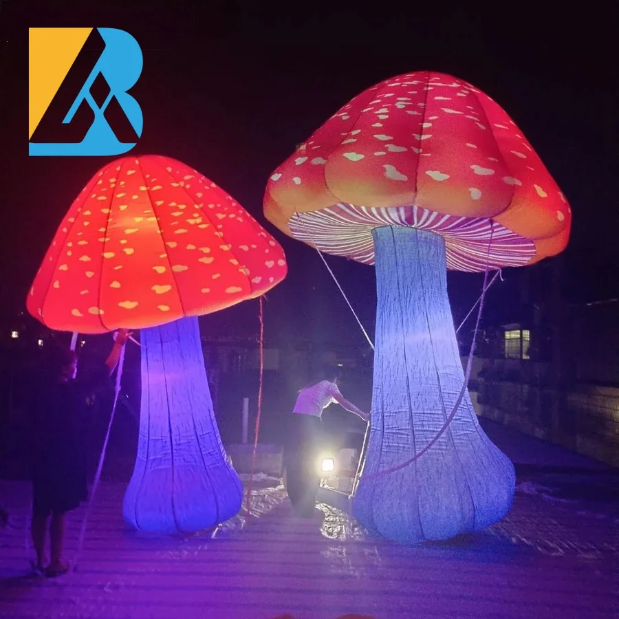 

Bespoke Large Airblown Lights up Mushroom Decoration for Pool Themed Birthday Party Toy