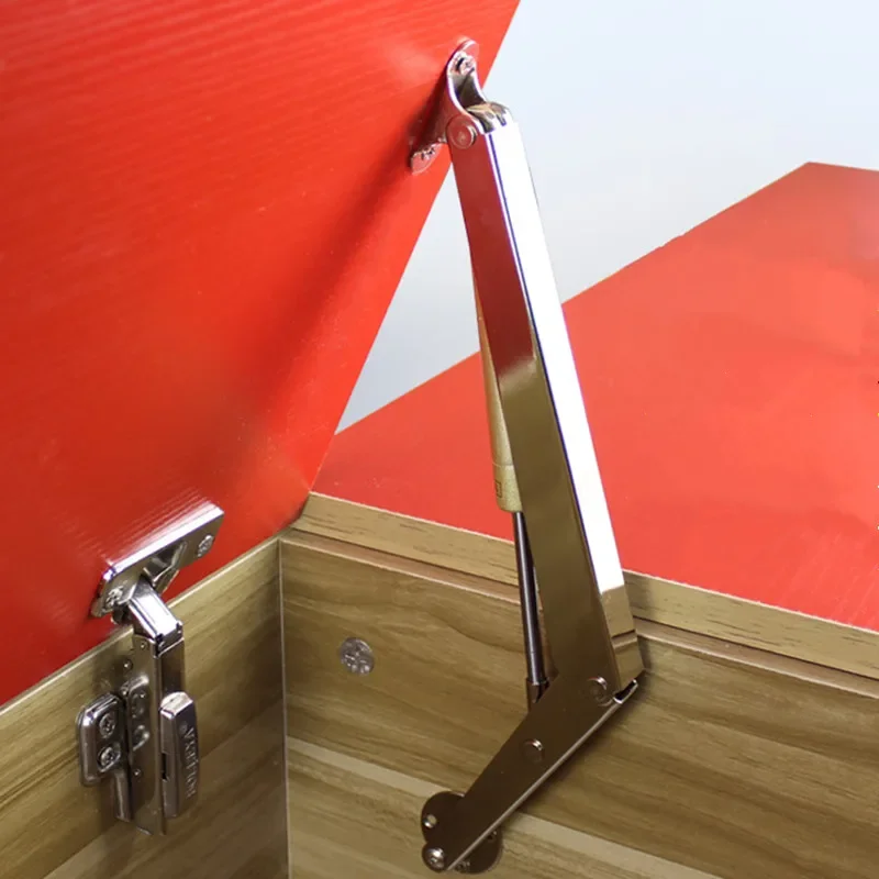 

200N Heavy-Duty Upward Flap Door Air Pressure Lever Random Stop Furniture Hinge Soft Closing Slow Closing Cover Support HomeTool