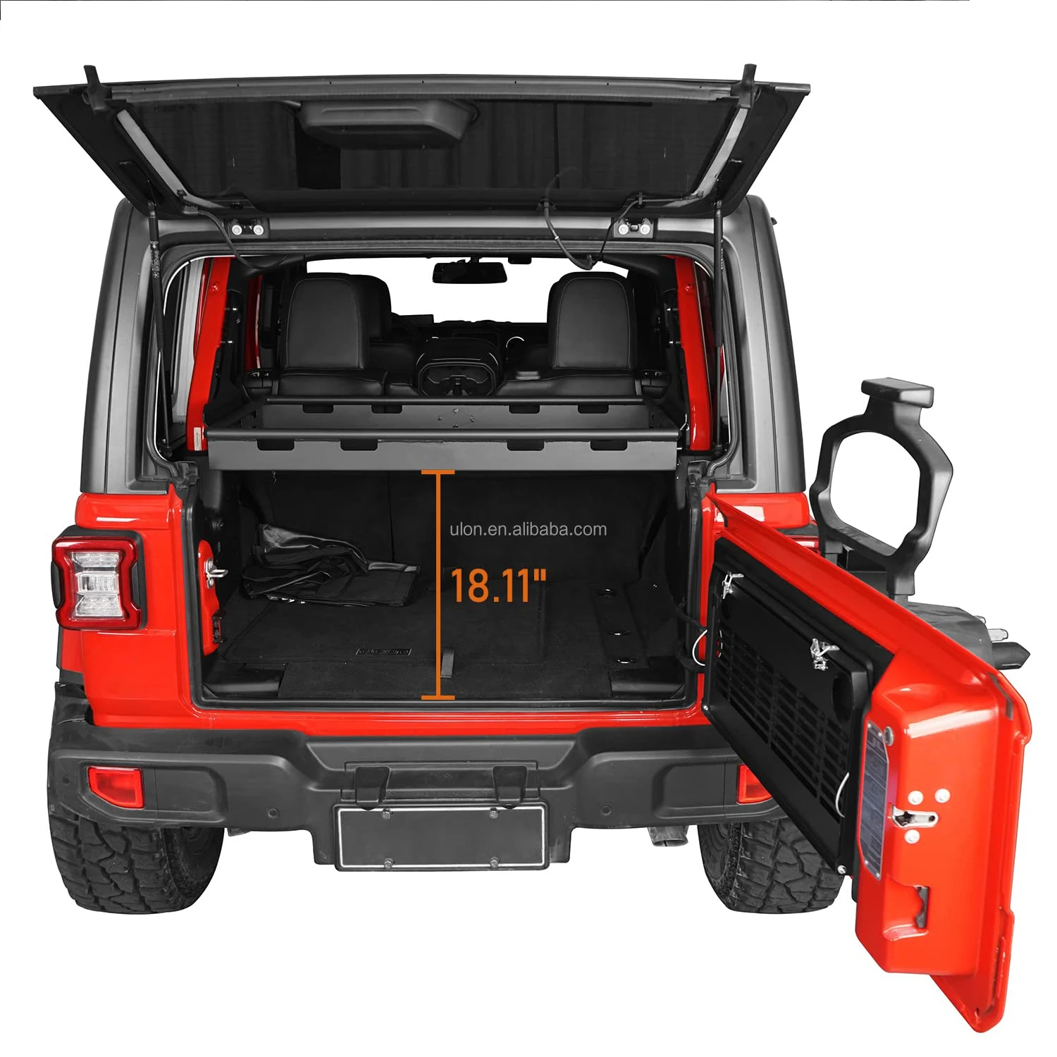 Cargo Cover  Inner Basket Rack Luggage Storage Carrier Compatible with Jeep Wrangler JL 4-Door 2018-2022