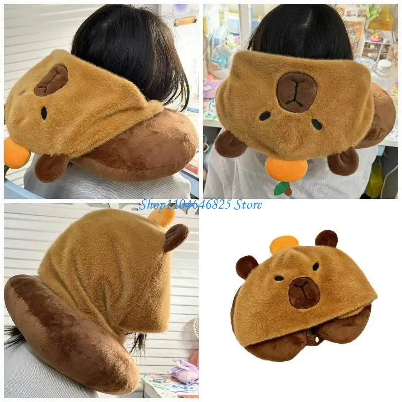 

Capibala Water Porpoise Hat Pillow Cartoon Hooded Pillow for Comfortable Sleep