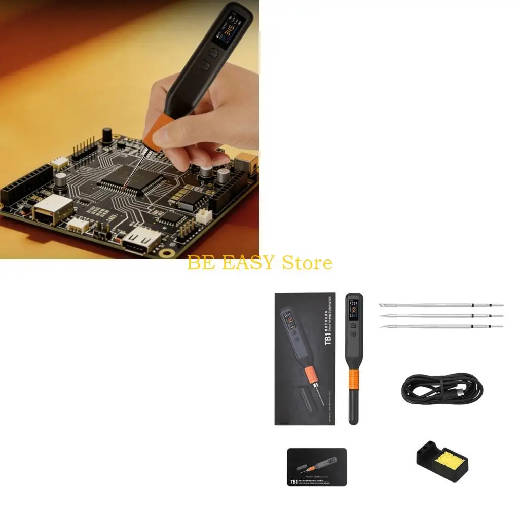 E28F Handheld Soldering Pen with T210 Heater, LCD Screen, and Selectable Temperature for Home DIY Electronics Repair