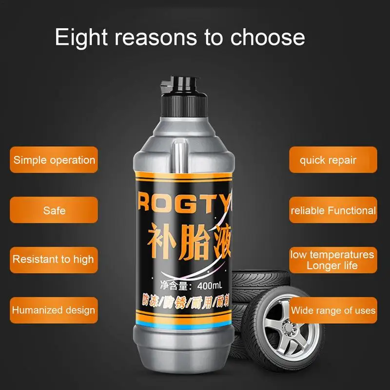 Tire Inflator 400ml Tire Repair Kit Non-destructive Tire Sealant With Puncture Sealant For Car And Bike