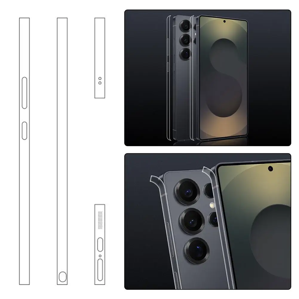   Para samsung galaxy s25 ultra película de borda à prova de poeira alta definição de impressão digital filme macio telefone lateral anti proteção m2o3