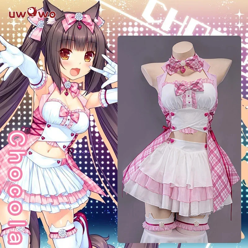 UWOWO NEKOPARA Chocola Cosplay Halloween Costume New Idol Catgirl Maid Costume Dress Chocola Vanilla Theatrical Costume