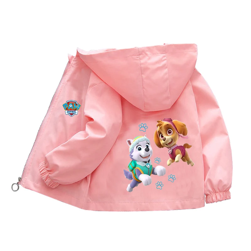 PAW Patrol Hooded Jackets Girls Boys 2024 Spring Autumn Sports Coats 1-10 Years Children Cartoon Outerwear Kids Casual Clothes