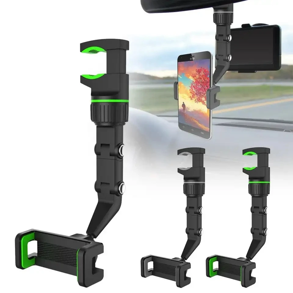 

Car Phone Holder Multifunctional 360 Degree Rotatable Auto Rearview Mirror Seat Hanging Clip Bracket Cell Phone Holder For Car