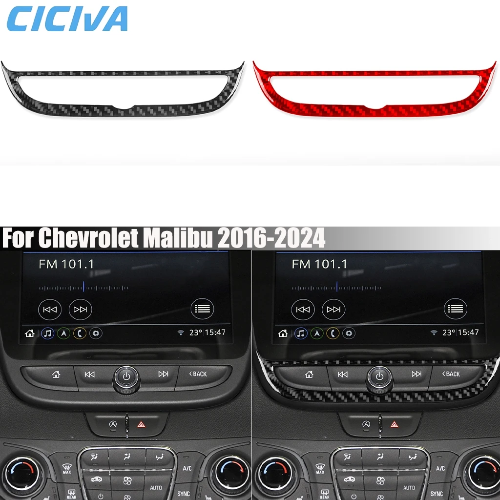 

Carbon Fiber Car Accessories Center Console Radio CD Player Interior Cover Trim Modified Sticker For Chevrolet Malibu 2016-2024