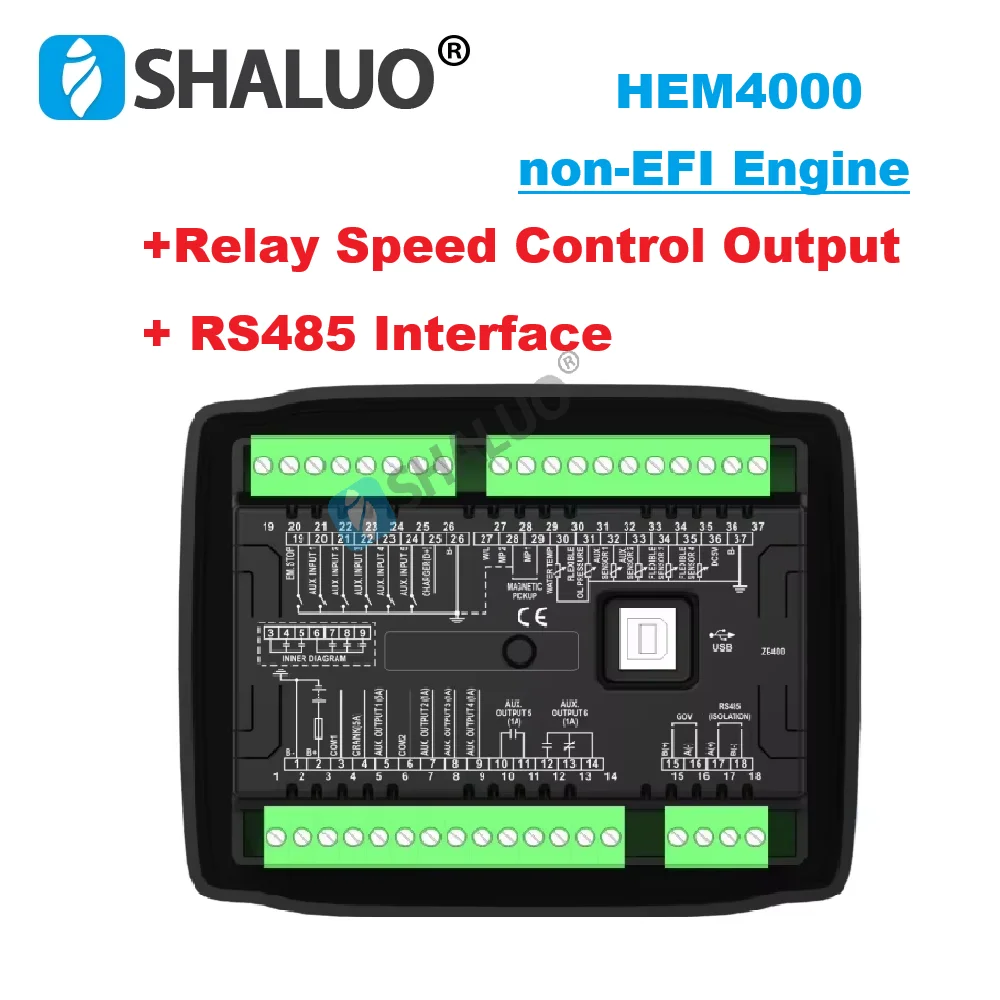 HEM4000 HEM4100 SmartGen Engine Controller Relay Speed ​​Control Output RS485 CANBUS Three Remote For Water Pump Light Tower