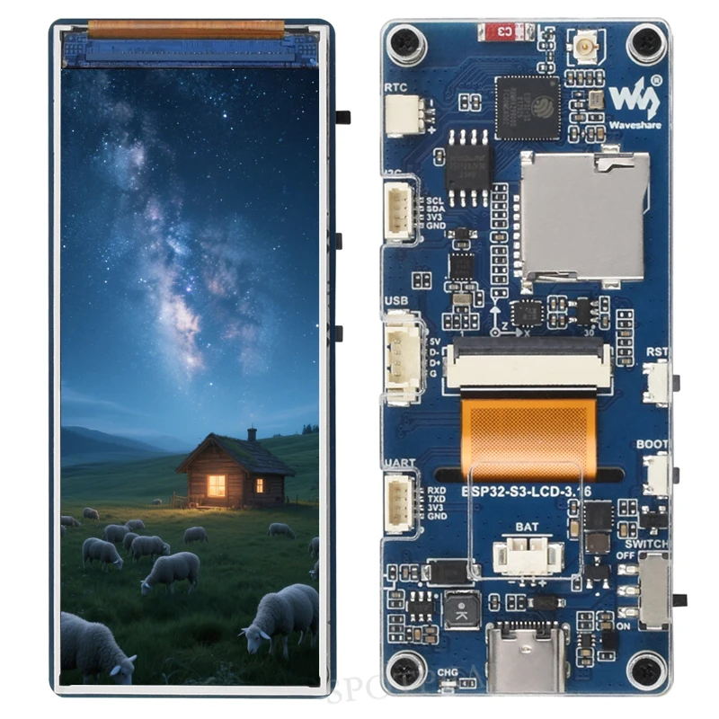 

ESP32-S3 Development Board 3.16 inch 320×820 LCD display 3.16inch Screen SD slot RGB LED ST7701
