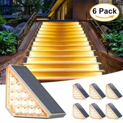 LED Step Lamp Stair Light Outdoor IP67 Waterproof Solar Light With Lens Anti-theft Design Decor Lighting For Garden Deck Path