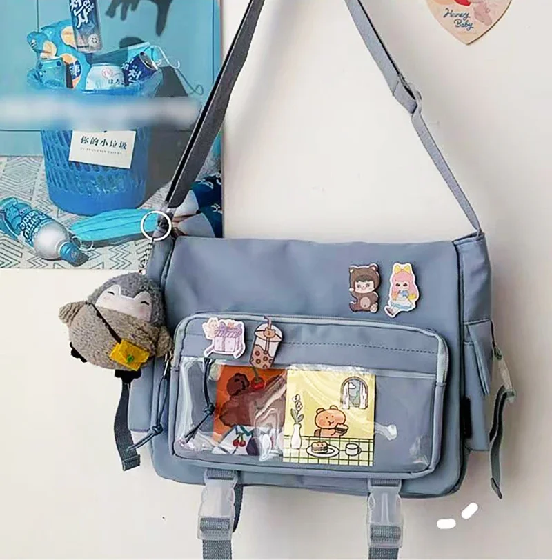 Y2K Waterproof Canvas School Bags Messenger Bag Women Handbags