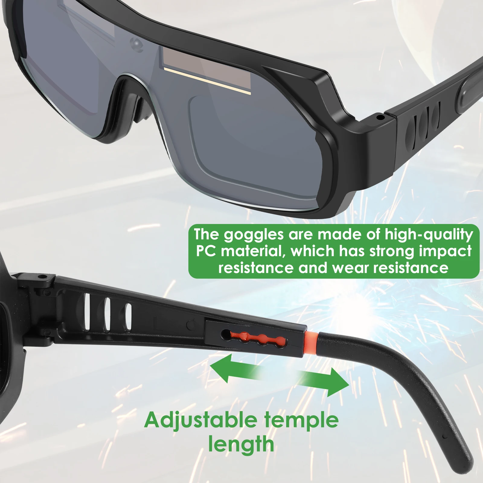 Auto Dimming  Welding Glasses Solar Powered Welding Goggles Protective Safety Anti-Glare Welding Eye LCD Glasses Accessories