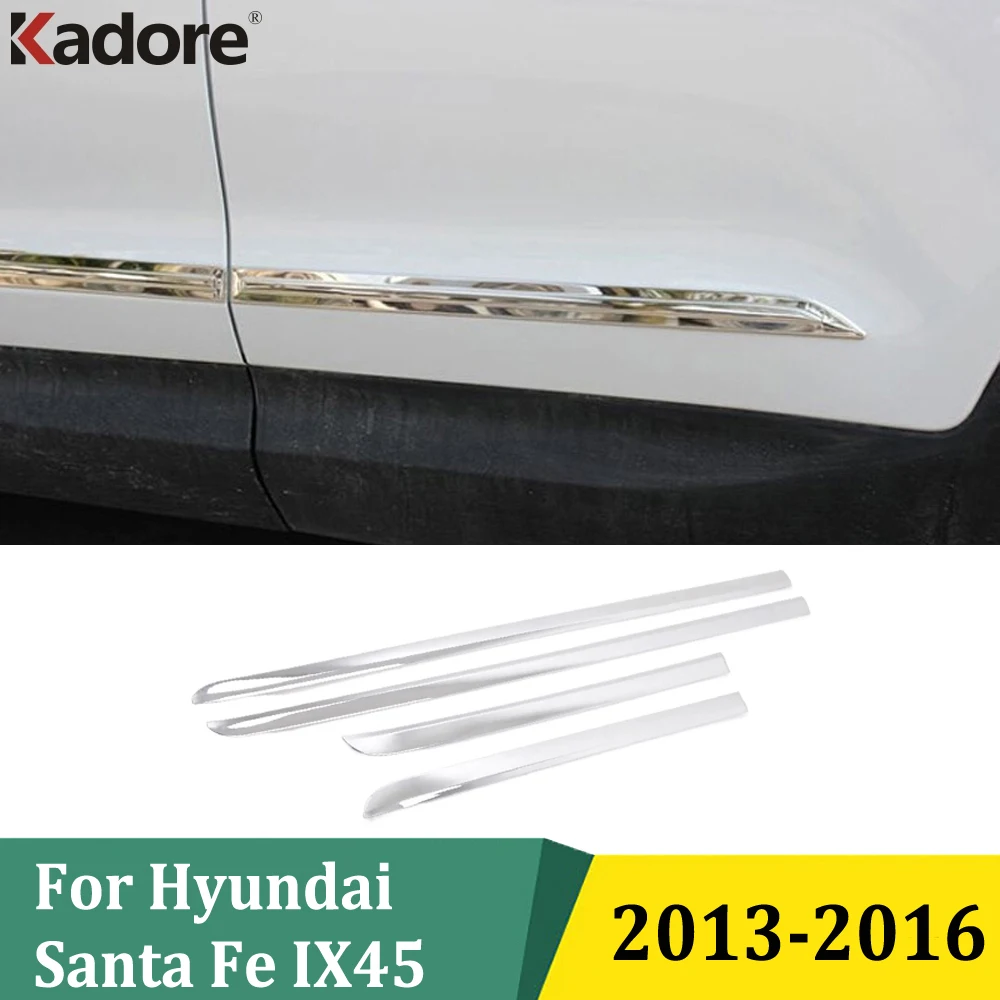

For Hyundai Santa Fe IX45 2013 2014 2015 2016 ABS Chrome Side Door Body Molding Line Cover Trim Decoration Exterior Accessories