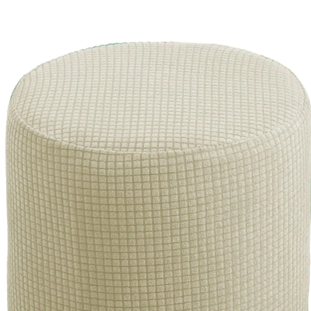 Ottoman Slipcover Stretch Feature Textured Machine Washable Jacquard Fabric