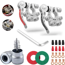 Car Battery Terminal Connectors Kit Quick Disconnect Release Positive Negative Marine Battery Cable Ends Top Post Clamps 12v 24v