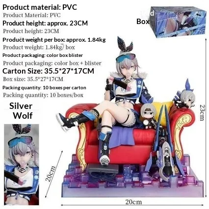 

Star Rail Silver Wolf Anime Figure Pvc Collectible Statue 23cm Desktop Decoration For Anime Collectors Wholesale