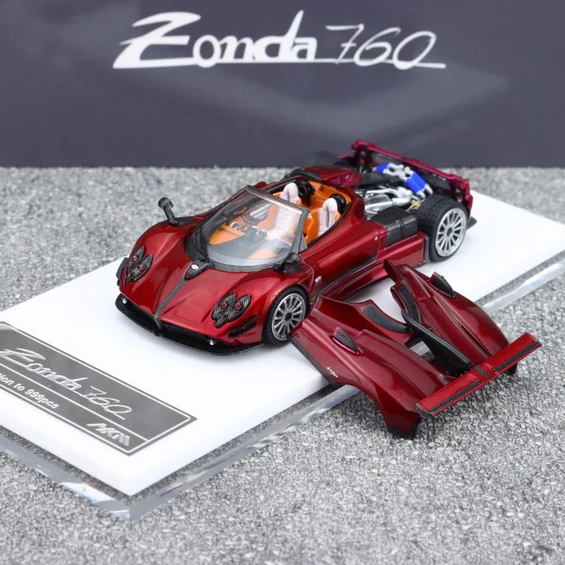 HKM 1/64 Pagani Zongta 760 Silberrot Legierung Spielzeug Kraftfahrzeug Druckguss Metall Modell Geschenke