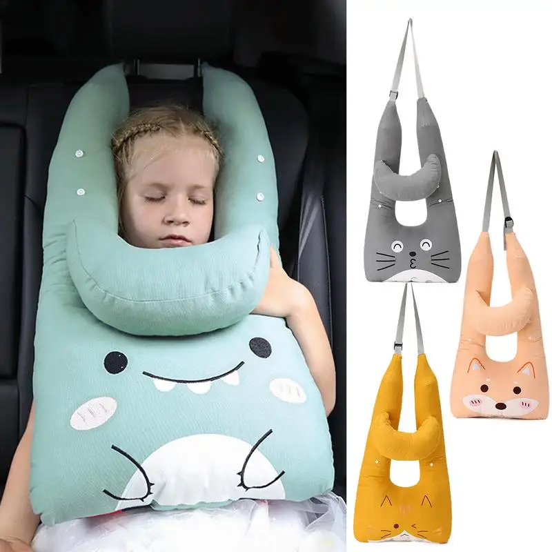 Car Sleeping Pillow U-shaped Sleeper Hold Pillow Travel Soft Removable Adjustable Kids Travel Pillow For Long Distance Travel