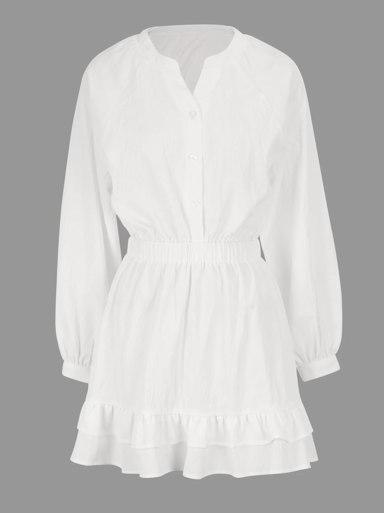 

AODEBIAO Autumn A-LINE Dress Women Elegant Party Long Sleeves Fashion White Mini Dress Sexy Buttons Cardigans Slim Female Dress