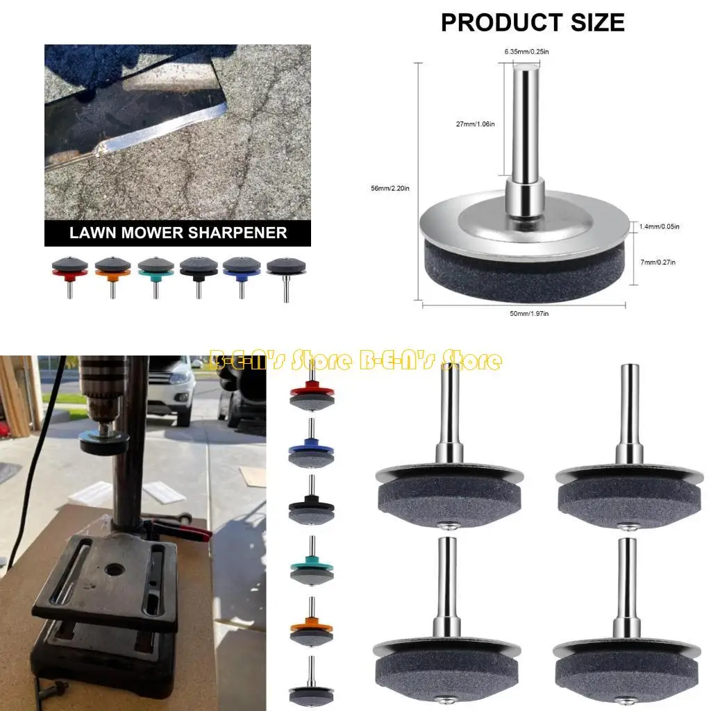 

Y1AD 4Pcs Lawnmower Sharpener Grass Trimmer Sharpening Stone Garden Grinder Wheel