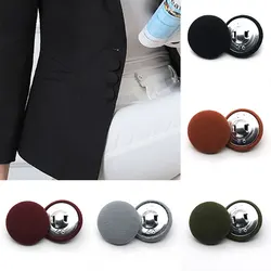 10Pcs Round Fabric Covered Cloth Buttons Dress Shirt Ornament Solid Color Sewing Clothing Small Metal Shank Buckles Accessories