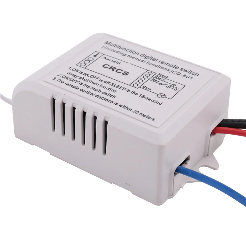 4 canali con trasmettitore digitale 220 V On/Off 1 interruttore Relè wireless Ricevitore Lampada con telecomando - [Qahk]
