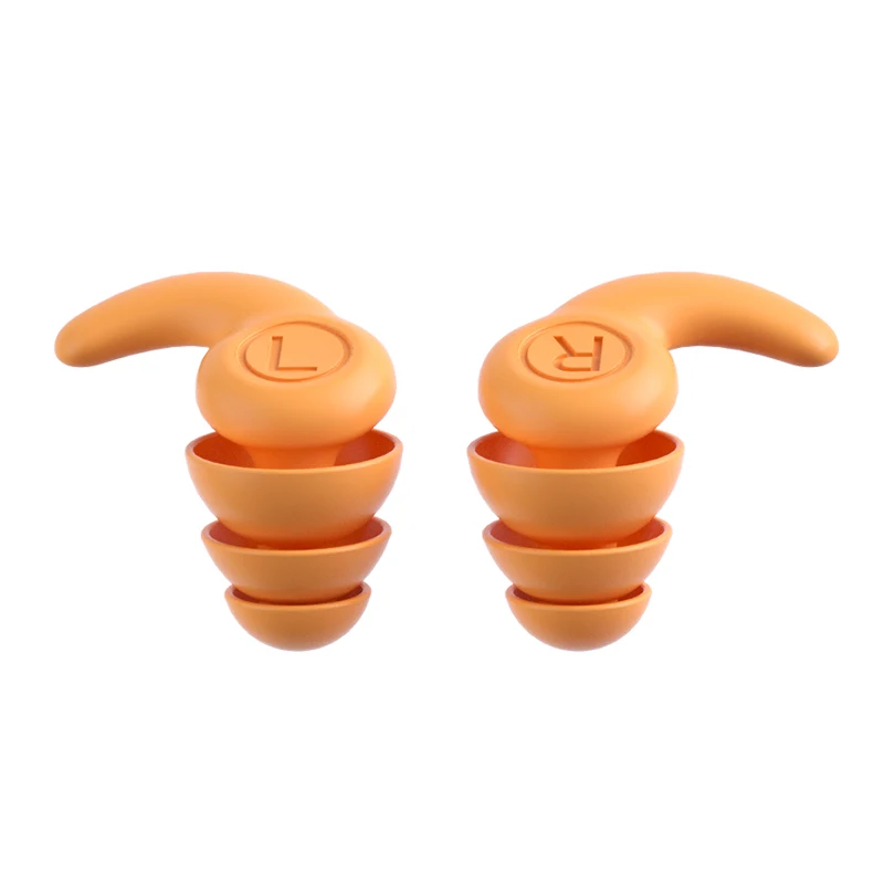 1 Paar Silikon-Ohr stöpsel reduzierung 3 Schichten für 5-12 Jahre alte Kinder (orange)