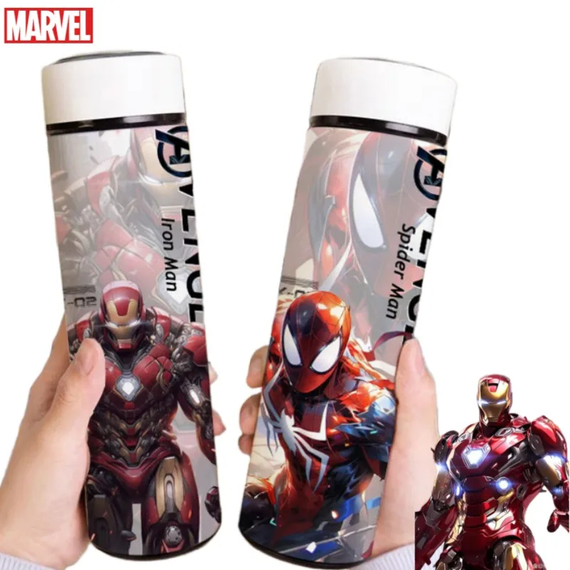 

Marvel Hulk Iron Man Spiderman Creative Personality Cartoon Print Student Portable Large Capacity High Value Thermos Mug Gift