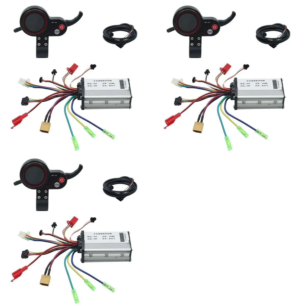 3X 36V 500W Controller+MR-100 LCD Display Dashboard Meter for Electric Scooter Accessories