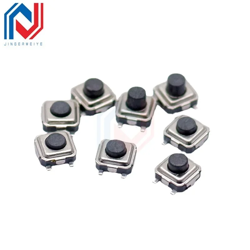 50Pcs/Lot Ts-a007 Touch Switch 3*3*1.5/1.7/2.0/2.5mm Black Button 3 X3x1.5 Four-Leg Patch PCB Panel Patch Switch