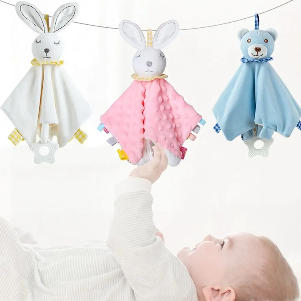 Comforter Baby Security Soothing Towel Snuggle Toy Silicone Teether Newborn Saliva Towel Rabbit Stuffed Animal Stuffed Animal