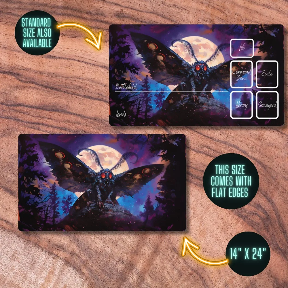 RPG Playmat, 80's Moth Horror Themed TCG Playmat, Unofficial CCG Playmat,Trading Card  Accessories alfombrillas para escritorio