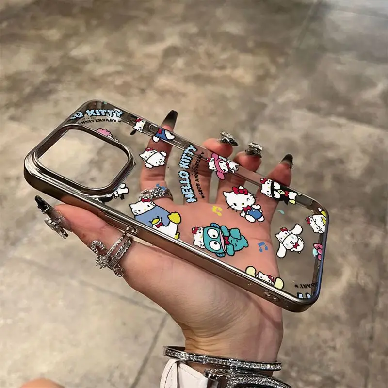 شاشة كاملة سمكة المهرج H-Hellos Kittys طباعة آيفون 17 16 15 14 13 برو ماكس 7 Plus Air XR جراب هاتف صغير مضاد للسقوط Y2K