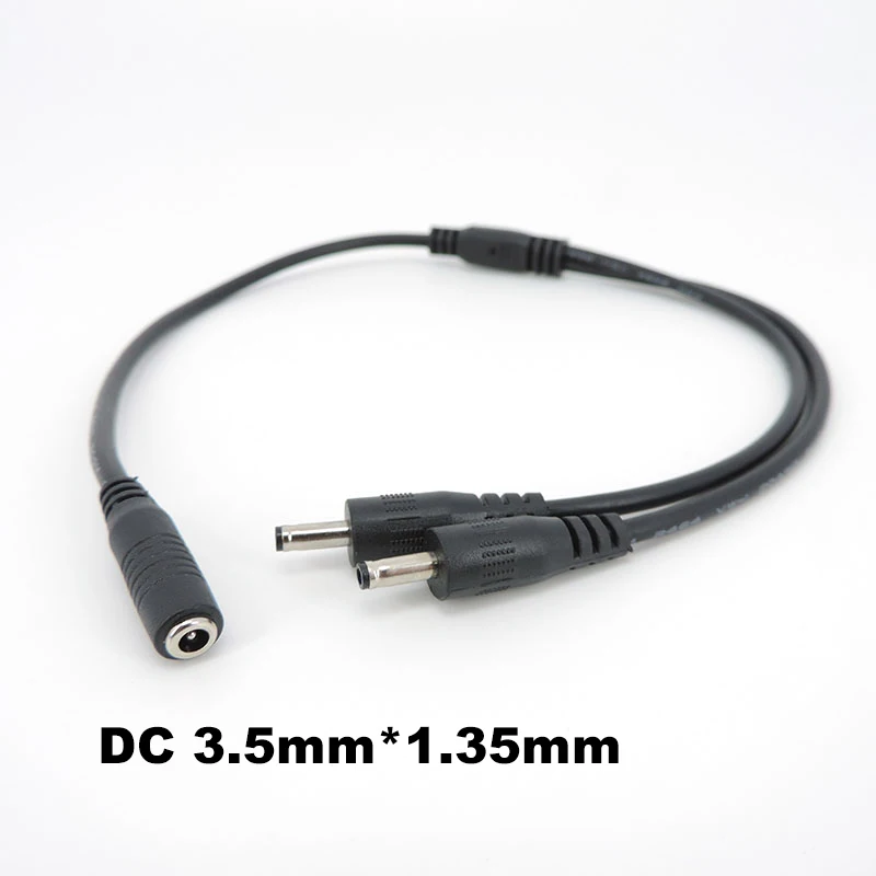 DC 3.5*1.35mm Power Connector Y Splitter Cable Male to 2 Female Way Extension Jack Plug Charging Wire for CCTV Camera Router K5